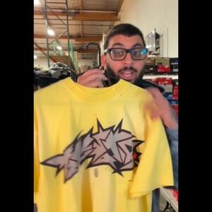 Vibrant Yellow Short Sleeve Tee with Bold Graphic